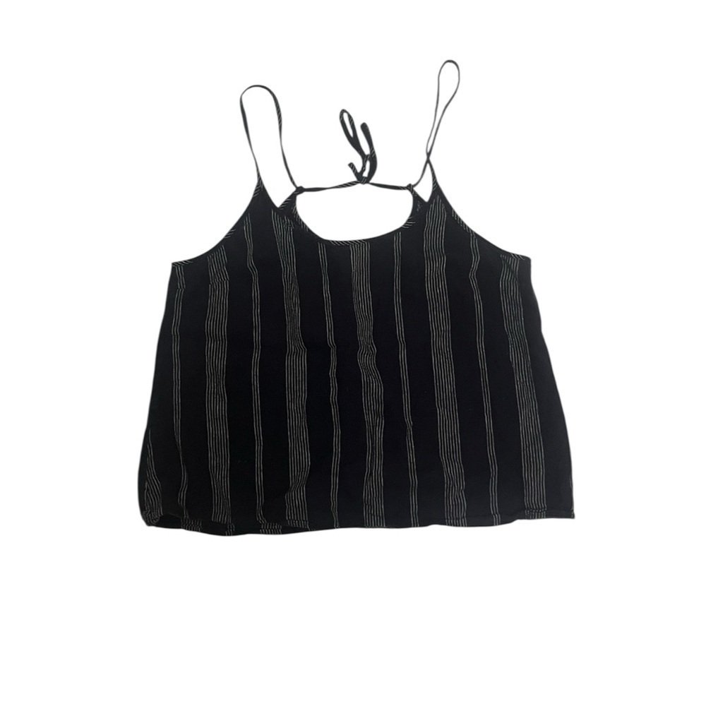 a new day Black Camisole with White Stripes